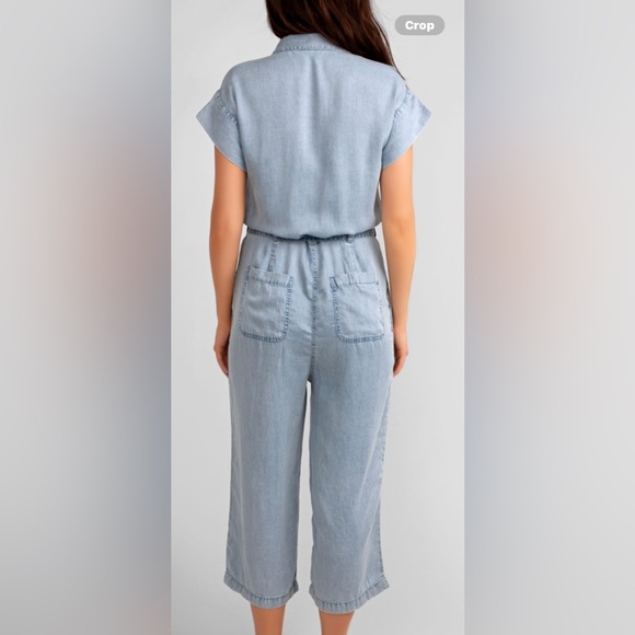 Soft tencel denim  capris jumpsuit small - Picture 2 of 4